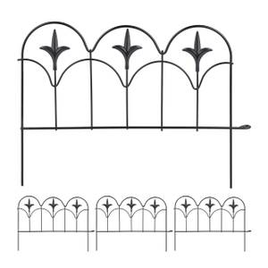 Beeteinfassung zum Stecken 4-teilig Schwarz - Metall - 39 x 29 x 1 cm