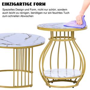 Couchtisch DianaVase Ⅱ (2er Set) Gold - Holzwerkstoff - Metall - 45 x 54 x 70 cm