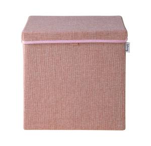 Lifeney Aufbewahrungsbox mit Deckel Rosa Kunststoff - 35 x 33 x 4 cm