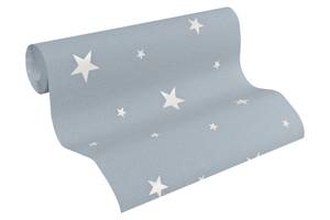 Kinderzimmer Sterntapete Blau Weiß Blau - Grau - Kunststoff - Textil - 53 x 1005 x 1 cm