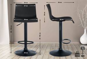 Tabouret de bar Branford Lot de 2 Noir - Matière plastique