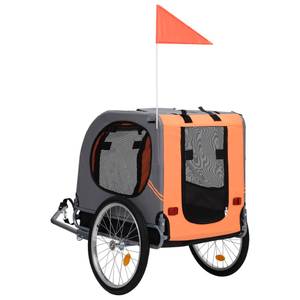 Remorque de vélo pour animaux de 297561 Gris - Orange