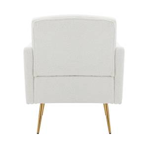 Fauteuil simple Asteria Ⅰ Blanc - Bois manufacturé - Métal - Bois massif - Textile - Bois/Imitation - 61 x 86 x 69 cm