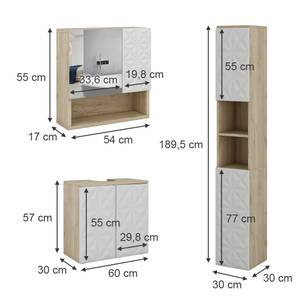 Mobilier de salle de bains Edge Chêne - Blanc