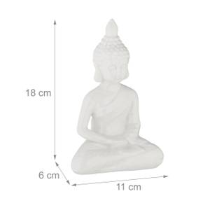 Statue bouddha assis 18 cm Blanc - Céramique - 11 x 18 x 6 cm