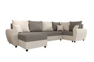 Ecksofa FION-LONG Grau - Weiß - Holzwerkstoff - 305 x 89 x 140 cm