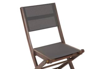 Chaise de jardin CESANA Gris - Chêne foncé