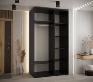 SCHWEBETÜRENSCHRANK SAPPORO 1 Schwarz - Weiß - 130 x 60 cm - 2 Türen