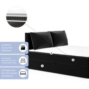 Boxspringbett Doppelbett Pinet Schwarz - Breite: 140 cm