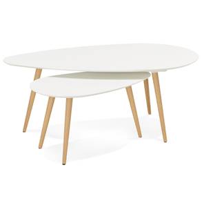 Table Basse TETRYS Blanc - Bois massif - 66 x 45 x 116 cm