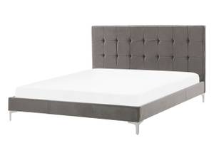 Lit double AMBERT Gris - Largeur : 148 cm