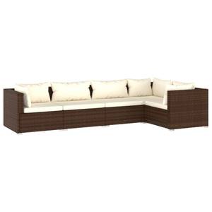 Garten-Lounge-Set (5-teilig) 3013632-16 Braun - Creme - Weiß - Anzahl Teile im Set: 5