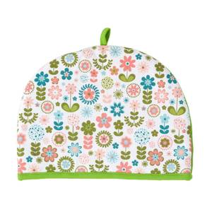 Teekannenwärmer Retro Blumen Tea Cosy Grün - Textil - 36 x 24 x 36 cm