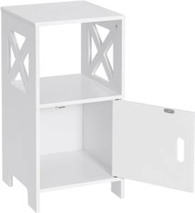 Nachttisch Mandy Weiß - Holzwerkstoff - 30 x 60 x 30 cm