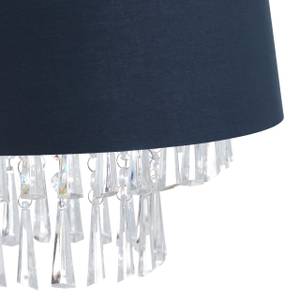 Lustre abat-jour en tissu et cristaux Bleu foncé - Translucide