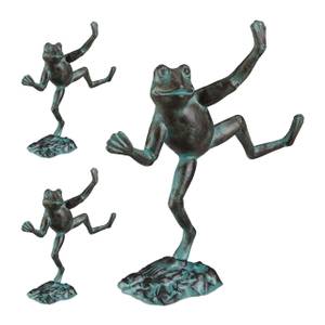 3 x Gartenfigur Frosch 31 x 33 cm