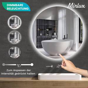 Badezimmerspiegel mit LED Beleuchtung Schwarz - Glas - 60 x 60 x 60 cm