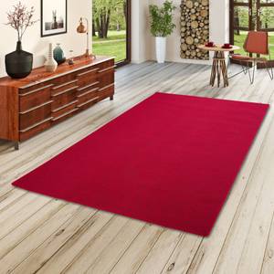 Feinschlingen Velour Teppich Strong Rot - 80 x 400 cm