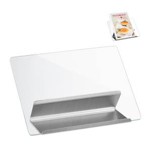 Buchständer Metall & Glas Silber - Glas - Metall - 29 x 16 x 16 cm