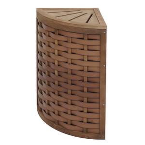 Corbeille à linge d'angle H87 Marron - En partie en bois massif - 53 x 66 x 38 cm