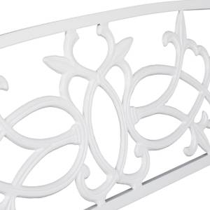 Banc de jardin vintage en blanc Blanc - Métal - 125 x 78 x 58 cm