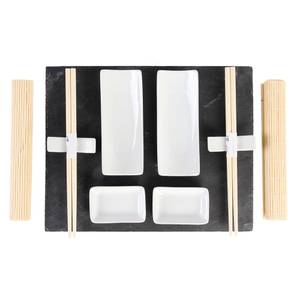 Sushiset 11er Set Schwarz - Keramik - 31 x 25 x 4 cm