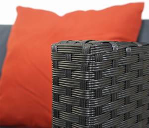 Poly-Rattan Garnitur E17 rund Anthrazit - Schwarz - Orange