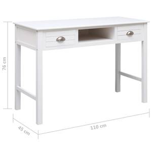 Schreibtisch Silber - Massivholz - Holzart/Dekor - 110 x 76 x 110 cm