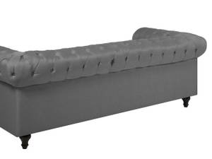 Sitzgruppe CHESTERFIELD 2-tlg Grau - Hellgrau - Eiche Dunkel - 222 x 79 x 85 cm