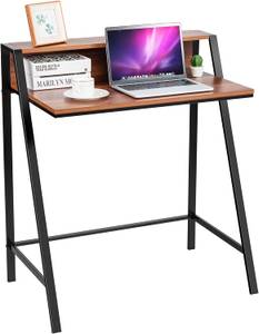 Schreibtisch 2-stoeckig Braun - Holzwerkstoff - 50 x 90 x 80 cm