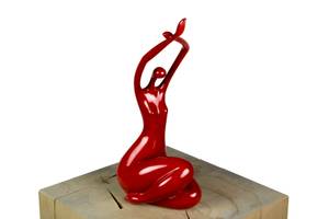 Skulptur Liebreizende Lady Rot - Kunststein - Kunststoff - 14 x 33 x 11 cm