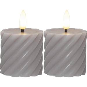 Dekorative Tischleuchte Flamme Swirl Beige - Wachs - 5 x 8 x 5 cm