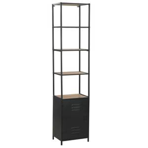 Bücherregal 246425 Schwarz - Metall - Massivholz - Holzart/Dekor - 41 x 180 x 33 cm