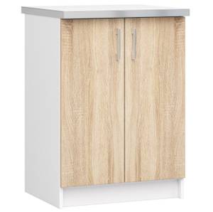 Meuble de Cuisine bas LIMA 60 2T Marron - Blanc - Bois manufacturé - 60 x 82 x 45 cm