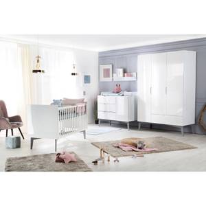 Lit bébé évolutif Retro 2 Blanc - Bois manufacturé - 76 x 92 x 144 cm