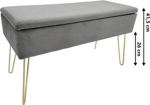 Sitzbank SCARLETT EW-ST-0428G Grau - Holzwerkstoff - Metall - Textil - 30 x 42 x 75 cm