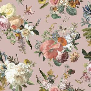 papier peint fleurs vintage 7378 Rose foncé - Fibres naturelles - Textile - 53 x 1005 x 1005 cm