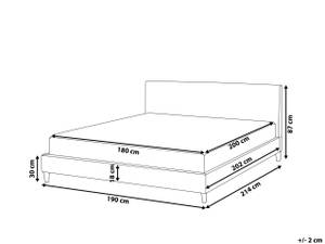 Lit double FITOU Chêne foncé - Jaune - Largeur : 190 cm