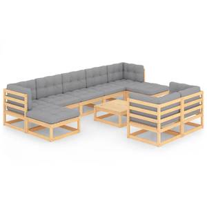 Garten-Lounge-Set (10-teilig) 3009744-1 Grau - Holz