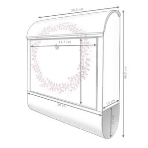 Briefkasten Stahl Blätterkranz Grau - Metall - 38 x 46 x 13 cm