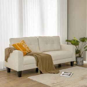 Sofa 3 Sitzer modern Beige - Kunststoff - 75 x 94 x 202 cm