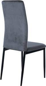 chaise salle à manger Savino Lot de 4 Gris lumineux - Fourrure synthétique