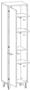 Stauraumschrank FRIDA Braun - Holzwerkstoff - 47 x 185 x 40 cm