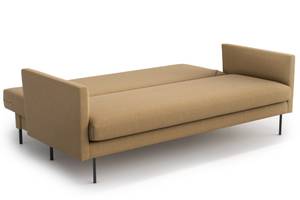 Salma 3-Sitzer-Sofa mit Schlaffunktion Beige - Braun - Holzwerkstoff - Massivholz - Textil - Holzart/Dekor - Holz teilmassiv - 211 x 88 x 95 cm