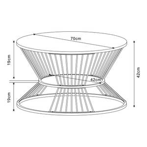 Table basse Fossbergom Marron - Métal - 70 x 42 x 70 cm