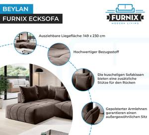 Ecksofa BEYLAN Braun