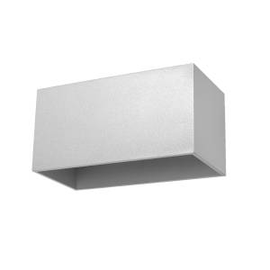 Wandleuchte Quad Grau - Metall - Stein - 12 x 10 x 20 cm