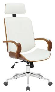 Chaise de bureau Dayton Imitation noyer - Blanc