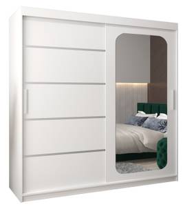 Armoire à portes coulissantes promo v2 Blanc - Largeur : 200 cm - 2 porte