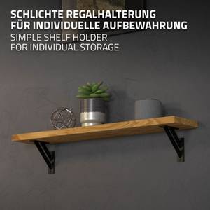 Regalhalter 2er Set aus Aluminium Schwarz - 12 x 12 cm